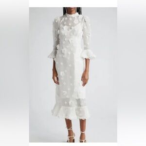 Matchmaker Lift Off Embellished Linen & Silk Midi Dress